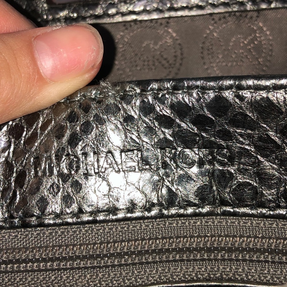 Silver Python Embossed Sloan Michael Kors Bag - Picture 4 of 8